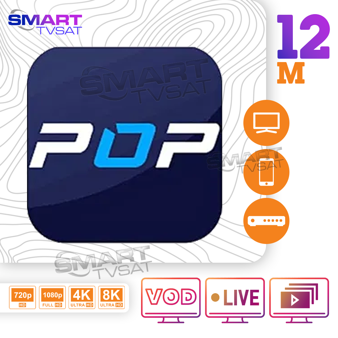 Abonnement 12 Mois PopTV ECHOLINK SMART TV SAT Abonnement 12 Mois PopTV ECHOLINK SMART TV SAT